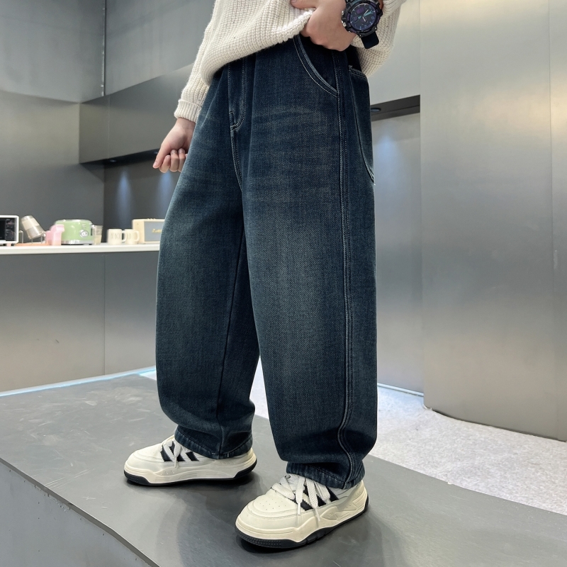 爱西娜长裤牛仔裤中大童直筒裤子