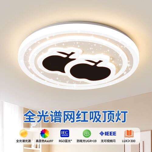led吸顶灯客厅灯卧室灯现代圆形阳台过道中山灯具新款儿童房爱心