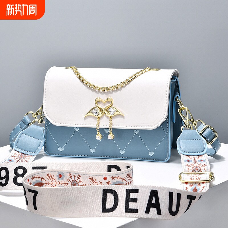店酷奇包包新款2026洋气女士质感绣花简约单肩斜跨包链条包小方包