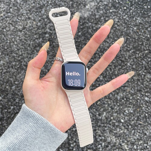斜切工装表带适用苹果手表iWatch11/10硅胶磁吸iwatch9/10男女se3
