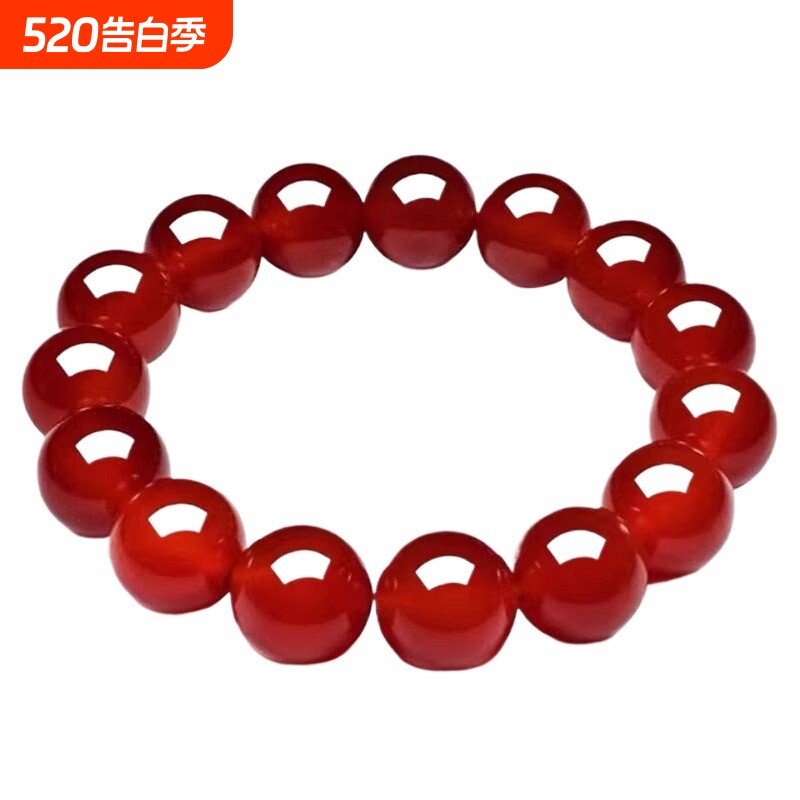 天然男女7A级红玛瑙手串玛瑙手链佛珠水晶巴西本命年转运原石佩戴