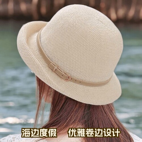 卷边防晒渔夫帽白色|千人收藏