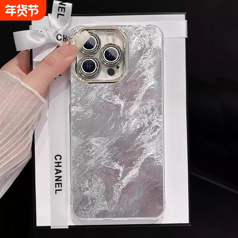 适用苹果16promax手机壳iphone15新款高级感银色14promax冰川纹ip13pro硅胶12小清新简约ip11全包散热保护壳,3C数码配件,手机保护套/壳,淘宝优惠券,粉丝福利购,淘宝优惠卷