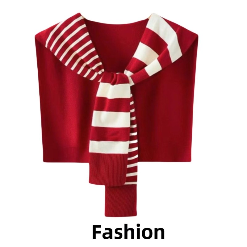 新款衬衫针织条纹小披肩外搭女高级感春夏季搭配围巾护肩两用潮流,服饰配件/皮带/帽子/围巾,防晒披肩,淘宝优惠券,粉丝福利购,淘宝优惠卷