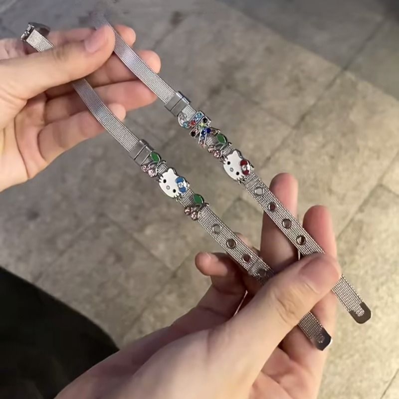 同款千禧风辣妹kitty猫樱桃情侣手环可爱少女心礼物手链