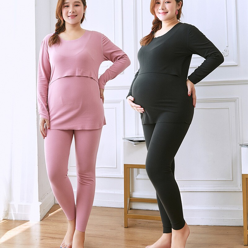 特大码孕妇套装200斤300斤孕妇上衣秋衣秋裤胖mm哺乳衣喂奶衣