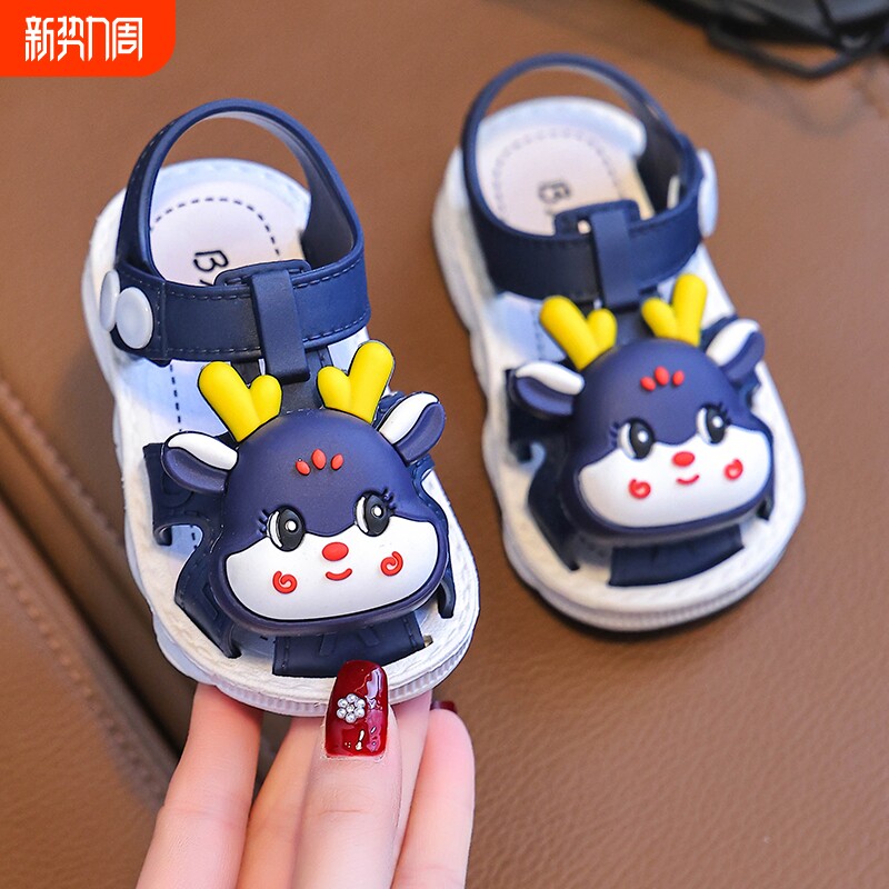 儿童凉鞋夏季0-3岁婴幼儿宝宝学步鞋防滑软底外穿男女小童包头鞋