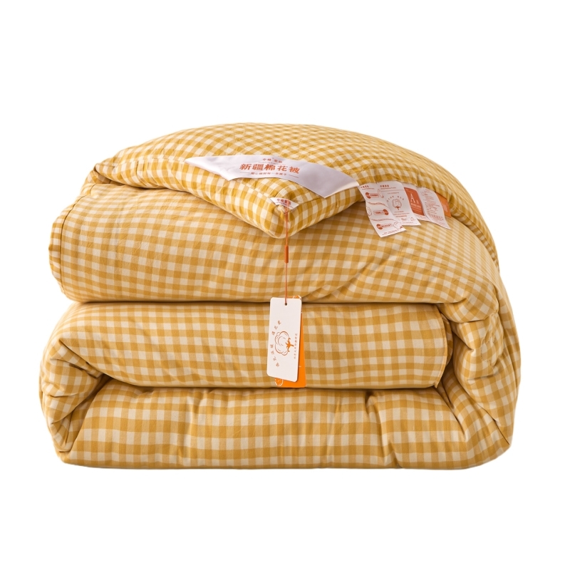 中峰 新疆棉花被子双人被芯200x230cm约10斤 冬被 立体黄小格