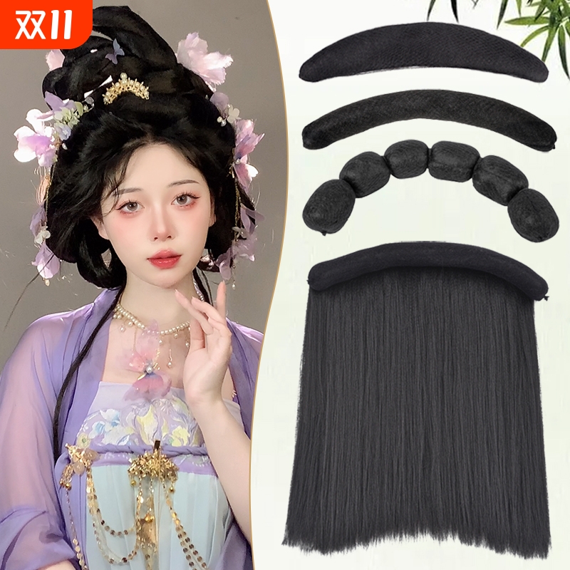 唐风抱面前额垫发包汉服发包