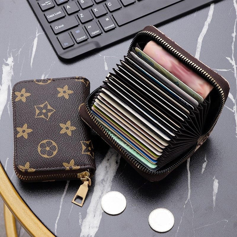 防消磁卡包女士多卡位大容量高档拉链驾驶证卡片包软皮证件零钱包