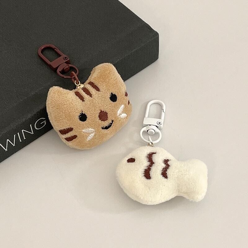 小猫和小鱼毛绒情侣闺蜜书包包挂件挂饰钥匙扣链公仔创意个性礼物
