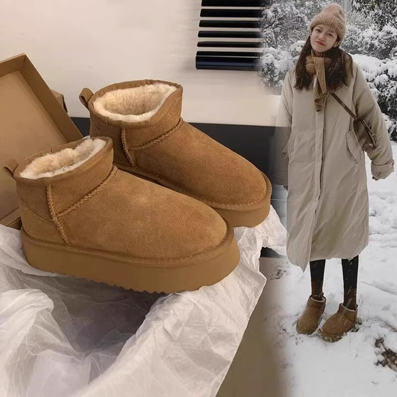 厚底雪地靴短筒女|超4000次加购
