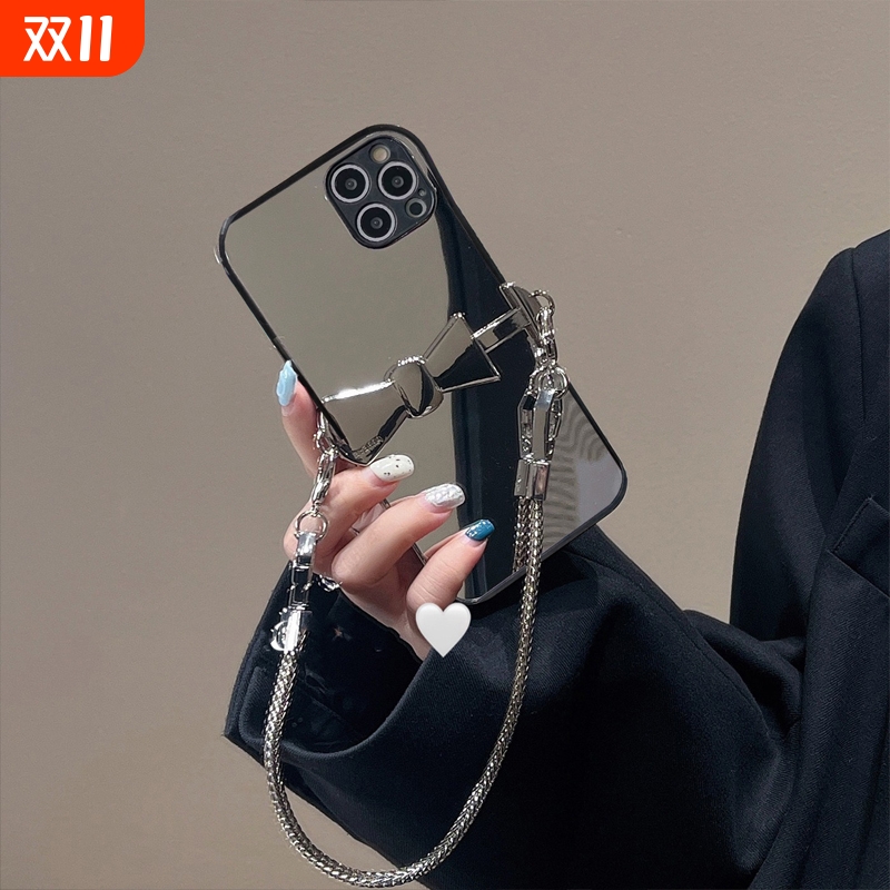 简约镜面手提背夹手机壳