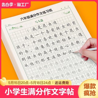 3-6年级满分作文练字帖小学生专用字帖三年级四五六年级上下册语文同步字帖每日一练好词好句优美句子积累练习钢笔硬笔书法练字本