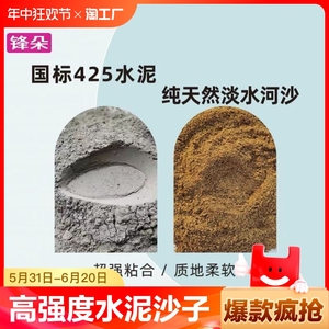 水泥沙子混合家用散装砂浆修补堵漏贴地面混凝土种植密封屋顶瓷砖