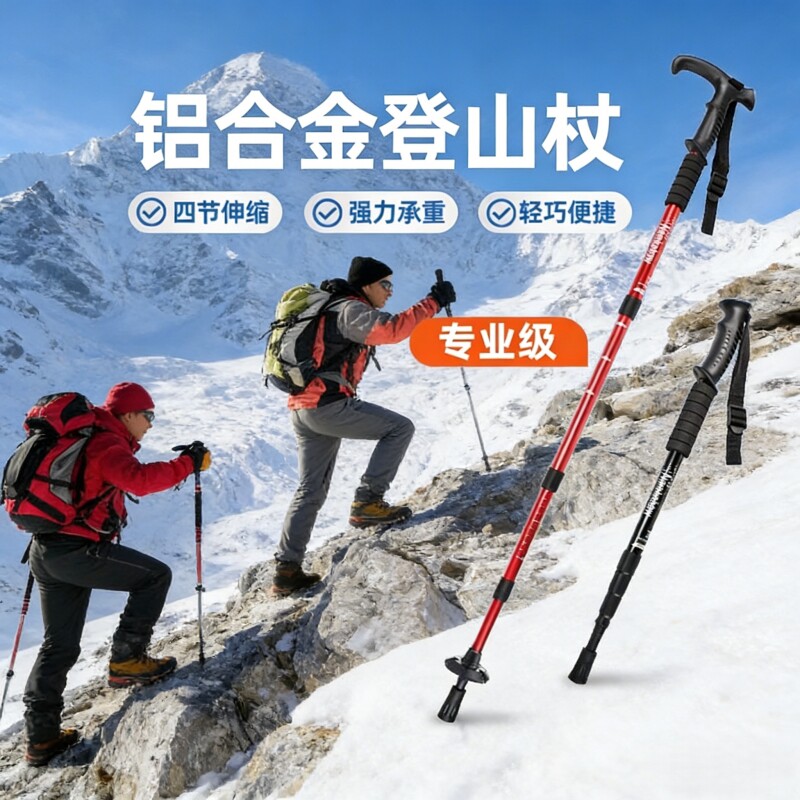 登山杖手杖超轻伸缩折叠专业户外徒步杆棍拐杖爬山装备男女款