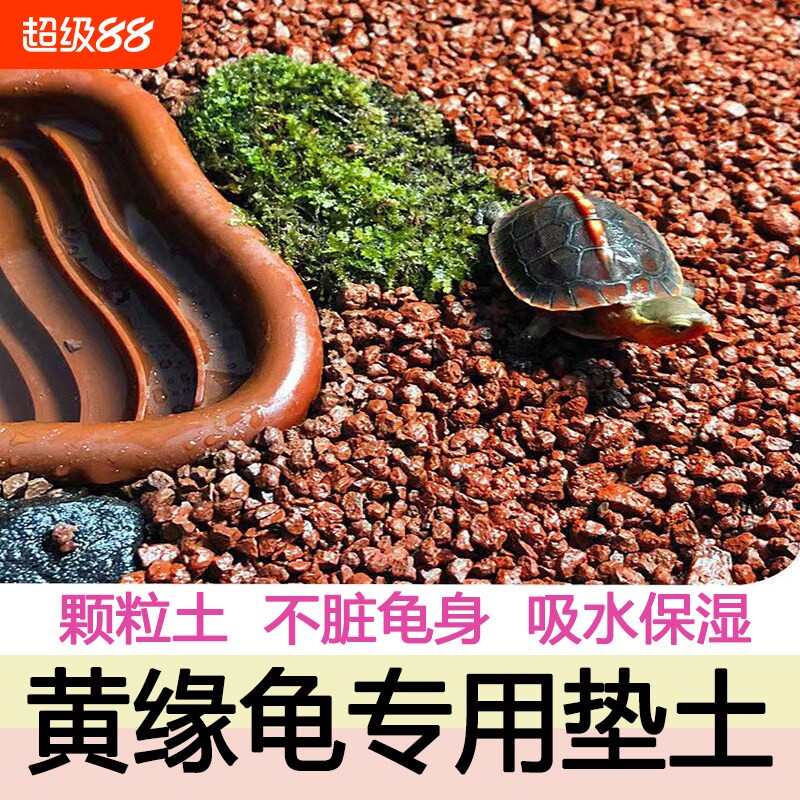 黄缘龟专用红砂土天然风化颗粒土养龟造景赤玉土垫材选择植物