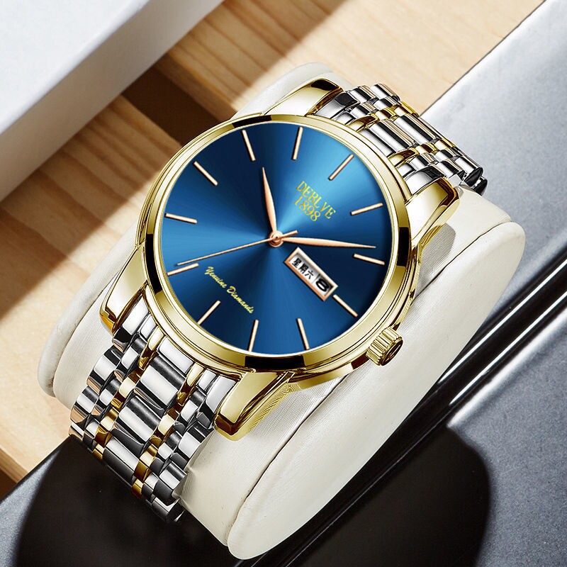 手表男款机械风全自动防水高级感全自动男表数字双日历防水腕表男