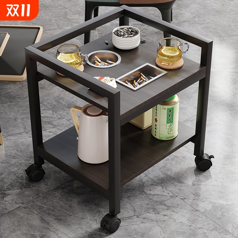 麻将桌茶几茶水架棋牌室专用边桌可移动置物架子打牌麻将机小边几