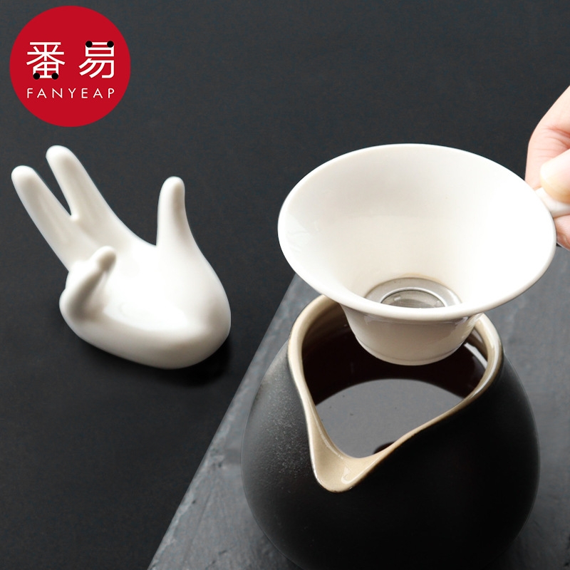茶漏CA1sn0-隔茶网漏斗过滤茶叶茶杯滤网支架功夫茶配件茶具