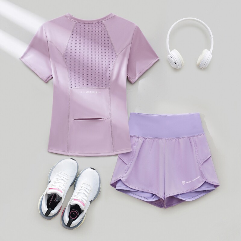 跑步女运动套装夏季专业晨跑服速干瑜伽服2026新款宽松透气健身衣图片