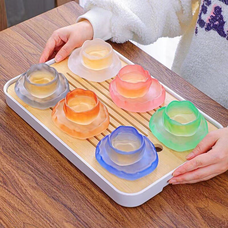 李子柒同款热卖杯子 玻璃琉璃茶杯冰种玻璃杯功夫茶具主人杯 人气