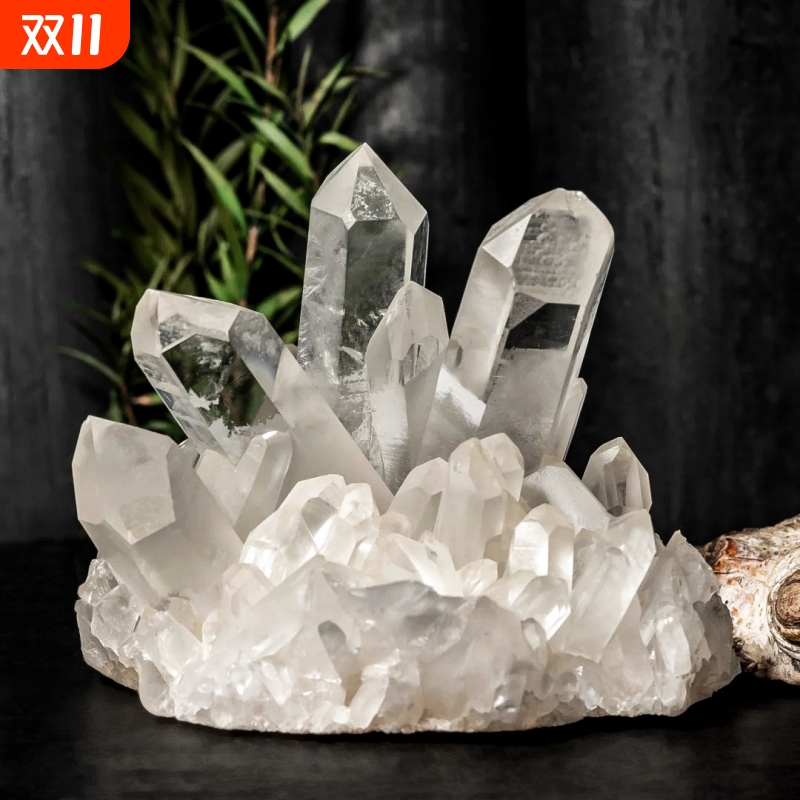 白水晶水晶簇摆件净化能量
