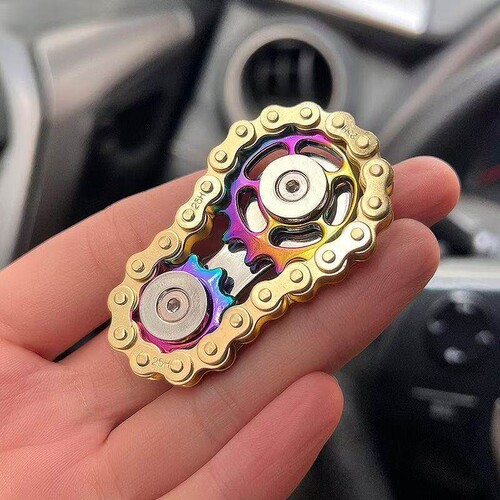 链条齿轮edc解压玩具不锈钢手指尖陀螺机械手玩把件成人无聊神器