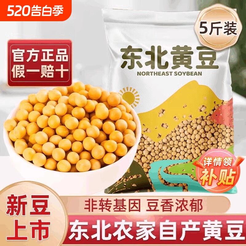东北黄豆农家自种打豆浆专用发豆芽颗粒大豆五谷杂粮粗粮黑豆发芽