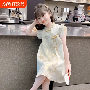 儿童裙子薄 小女孩国风旗袍公主裙夏装 女童汉服连衣裙2025新款 夏季