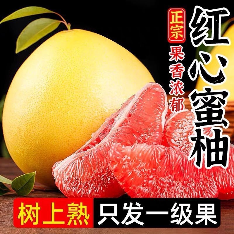 福建平和红心柚子蜜柚5斤当季新鲜水果红心蜜柚叶琯溪柚子整箱