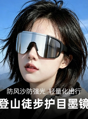 登山护目镜女爬山墨镜男户外防紫外线骑行太阳镜变色防风偏光感光