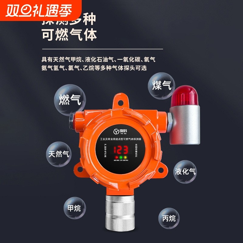 商用燃气报警器自动切断阀餐饮泄露天然气警报器防爆气体检测仪