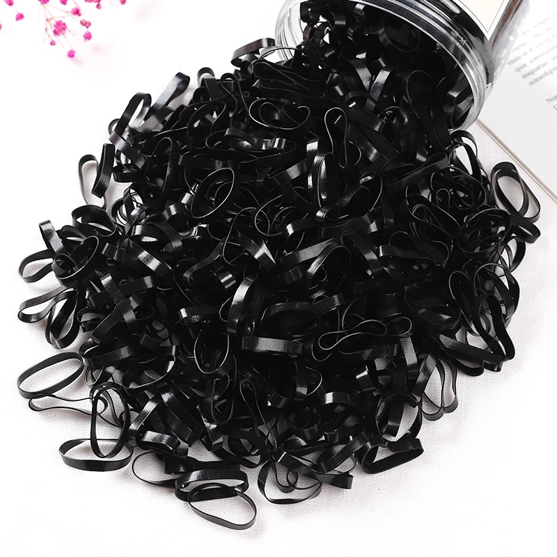 黑色加宽加厚皮筋发圈 约300根