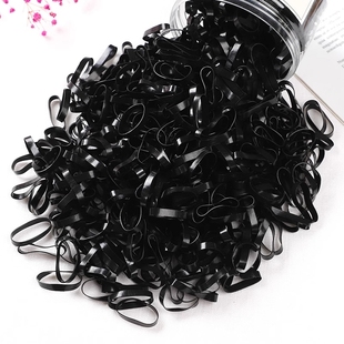 黑色加宽加厚皮筋发圈 约300根