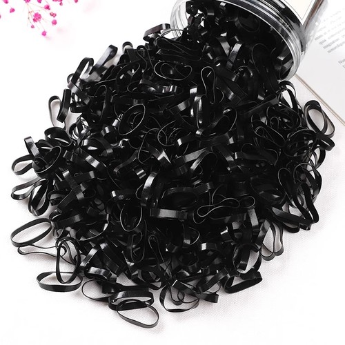黑色加宽加厚皮筋发圈 约300根
