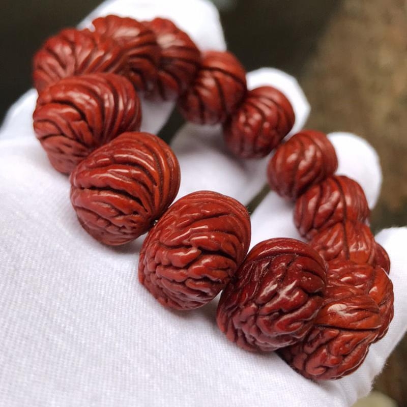 秦岭野外生矮桩霸王龙打底深度挂瓷玉化皮质好高密度手串盘玩男士