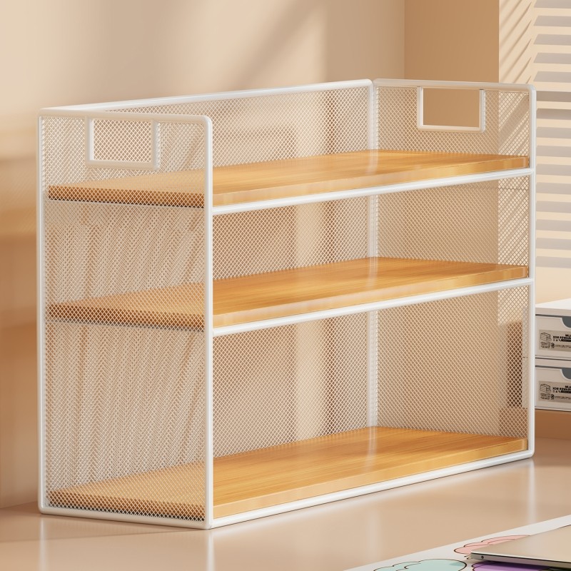 桌面书架书本收纳架桌上多层储物柜架子整理架分层置物双层多功能