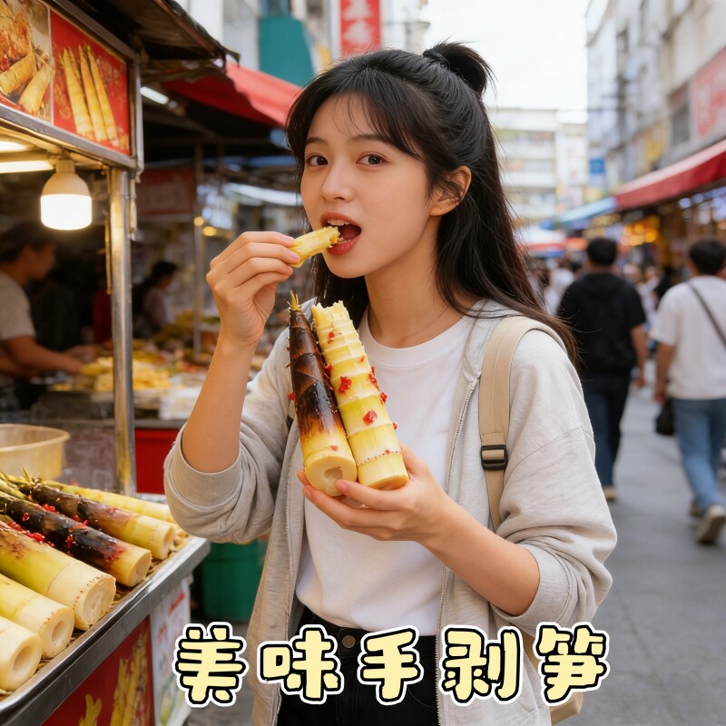 手剥笋开袋即食香辣泡椒笋尖酸辣竹笋天目脆笋休闲网红零食小吃