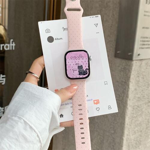 反扣波点硅胶适用苹果手表iwatch12表带Applewatch10表带s9s8女款
