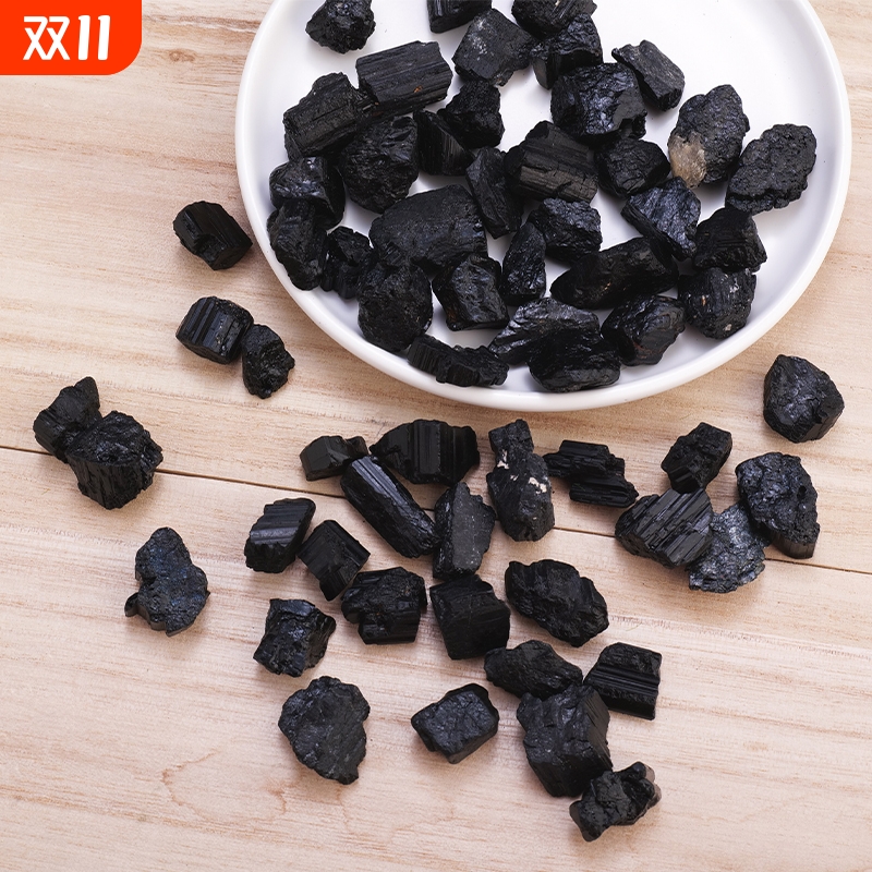 裸石消磁石鱼缸石摆件托玛琳电气石矿石标本天然黑碧玺水晶原矿石
