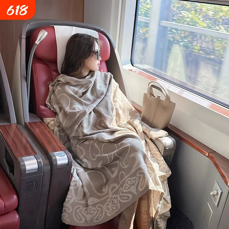 空调房披肩女外搭飞机头等舱航空毯办公室午睡车载盖毛毯子夏季天