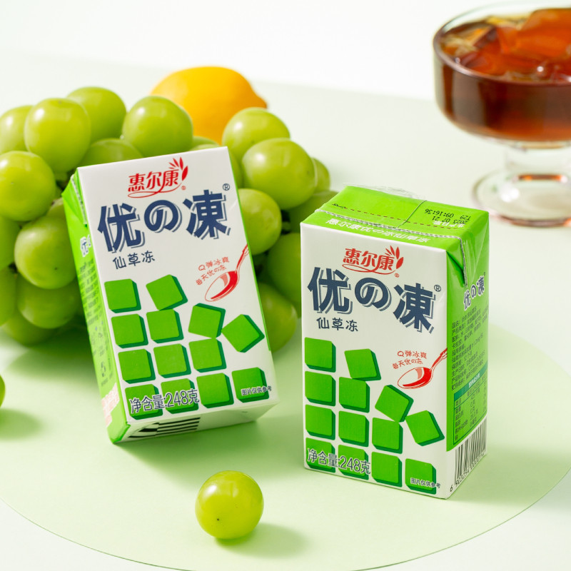 惠尔康优的冻仙草冻凉茶248g*16盒整箱礼盒烧仙草火锅解腻饮品