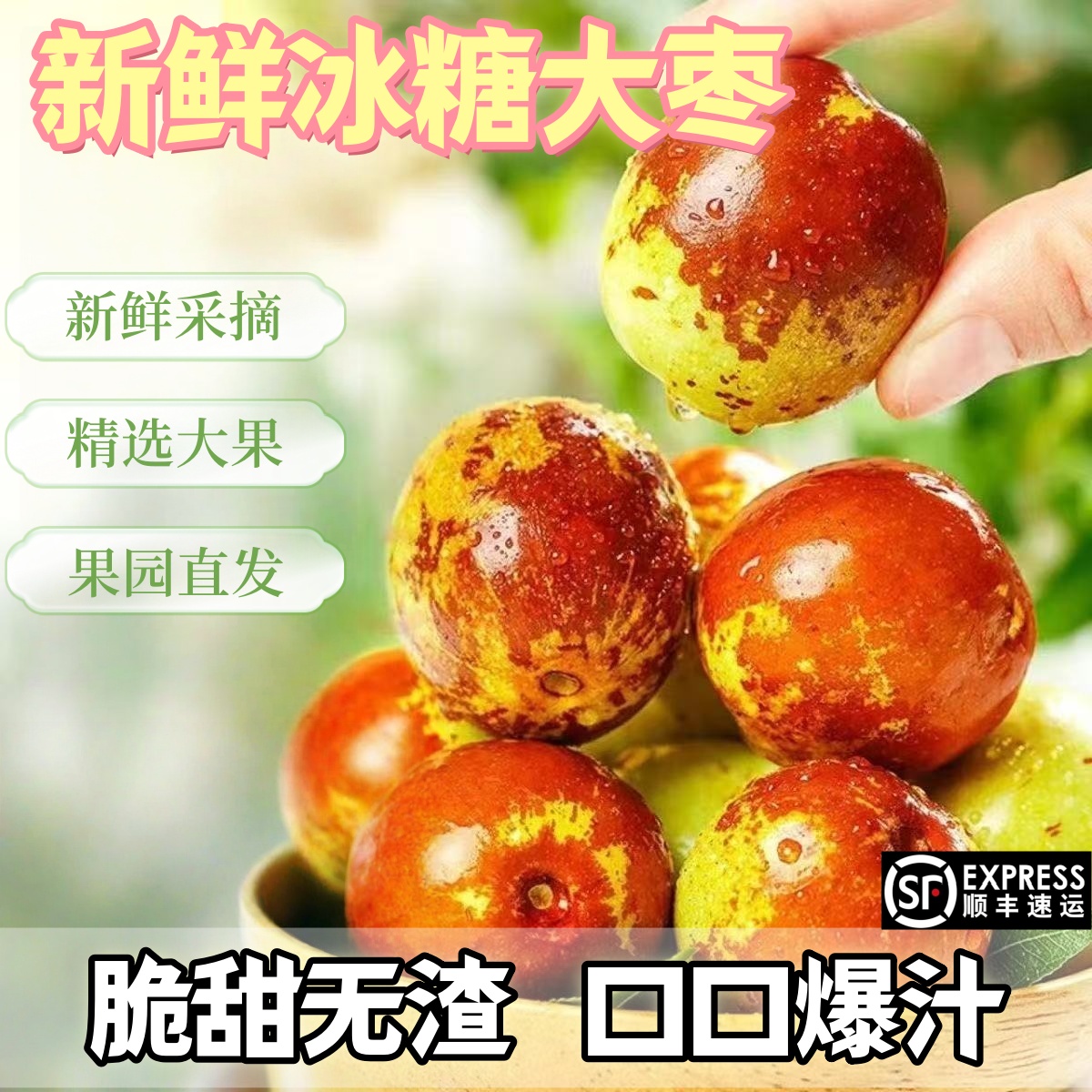 顺丰包邮正宗冬枣新鲜大果应季整箱枣子现摘脆枣冰糖大枣当季水果