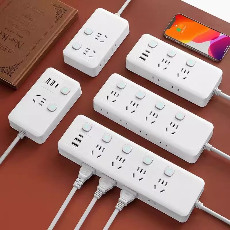插座带USB多孔插排接线板多功能家用插线排插宿舍总控厨房安全门