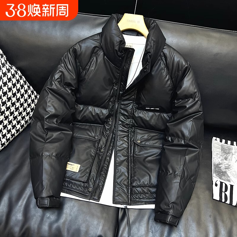 户外保暖时尚羽绒服男士冬季韩版休闲2025爆款加厚立领短款鸭绒外