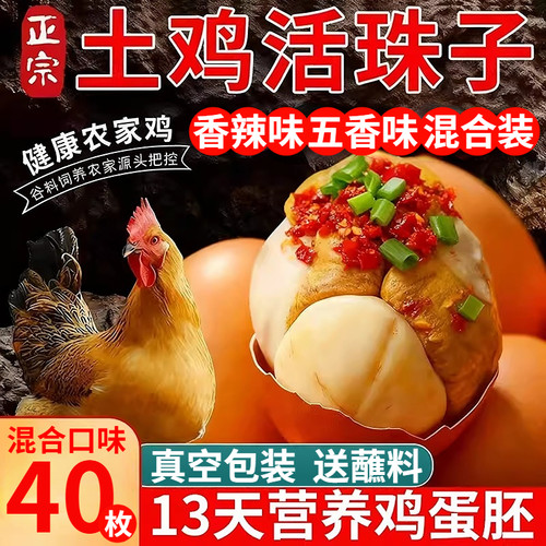 活珠子新鲜13天五香味毛蛋活珠子熟开袋即食香辣毛鸡蛋钢化蛋零食