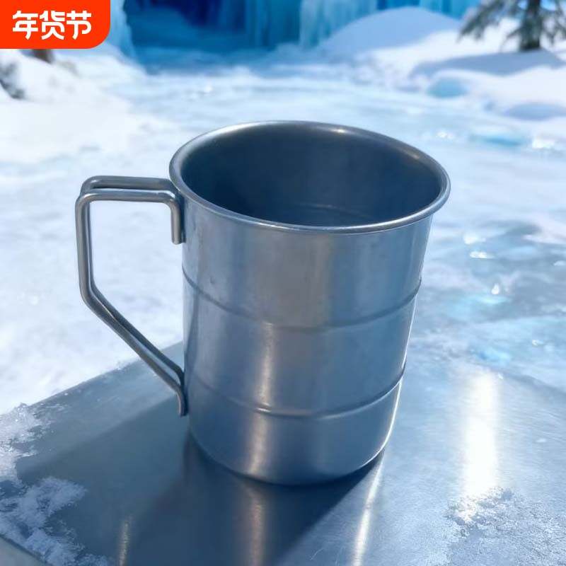 工业风复古磨砂雪花银不锈马克杯水杯啤酒美式桶杯做旧风格摆拍杯