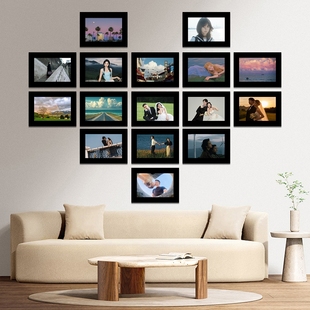 照片相框挂墙免打孔磁吸挂墙免打孔6寸7寸磁性相片框儿童照片墙组