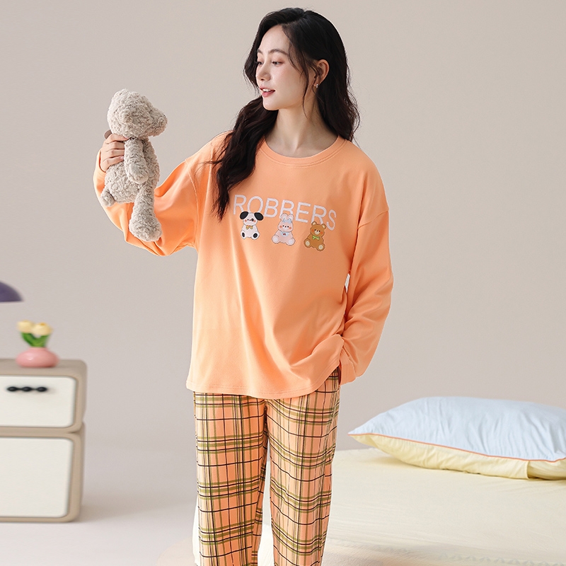 德绒保暖冬季可外穿睡衣套装